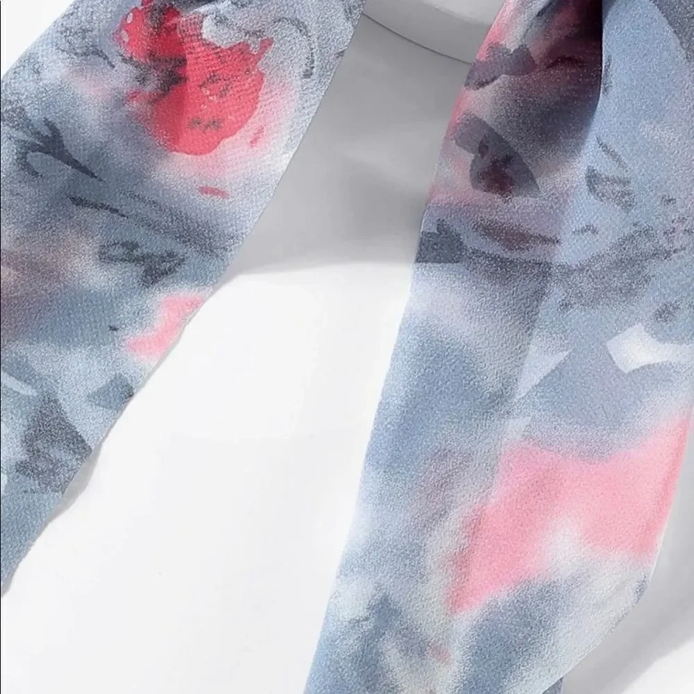 Abstract Patterned Hair Scrunchie Scarf